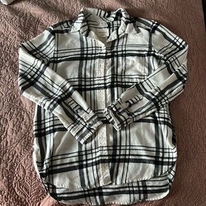 Black and Cream Plaid Flannel.